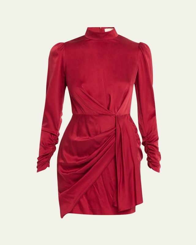 Draped Silk Mini Dress